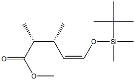 (2R,3R,5Z)-2,3-Dimethyl-5-[dimethyl(1,1-dimethylethyl)siloxy]-4-pentenoic acid methyl ester Struktur