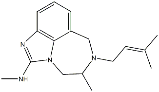 4,5,6,7-Tetrahydro-2-methylamino-5-methyl-6-(3-methyl-2-butenyl)imidazo[4,5,1-jk][1,4]benzodiazepine Struktur