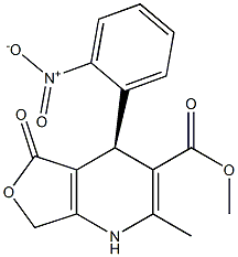 (S)-1,4,5,7-Tetrahydro-2-methyl-4-(2-nitrophenyl)-5-oxofuro[3,4-b]pyridine-3-carboxylic acid methyl ester Struktur