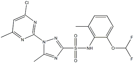 1-(4-Methyl-6-chloropyrimidin-2-yl)-5-methyl-N-[2-(difluoromethoxy)-6-methylphenyl]-1H-1,2,4-triazole-3-sulfonamide Struktur