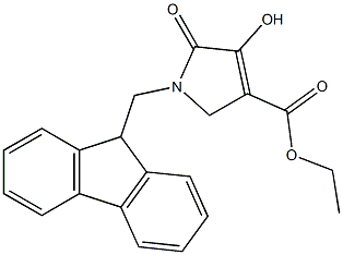 1-[(9H-Fluoren-9-yl)methyl]-2,5-dihydro-4-hydroxy-5-oxo-1H-pyrrole-3-carboxylic acid ethyl ester Struktur