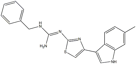 1-Benzyl-2-[4-(6-methyl-1H-indole-3-yl)-2-thiazolyl]guanidine Struktur