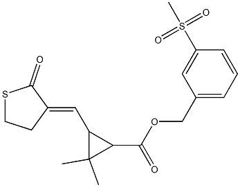 3-[[(3E)-2-Oxothiolan-3-ylidene]methyl]-2,2-dimethylcyclopropanecarboxylic acid 3-(methylsulfonyl)benzyl ester Struktur