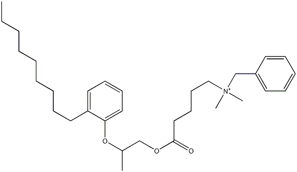 N,N-Dimethyl-N-benzyl-N-[4-[[2-(2-nonylphenyloxy)propyl]oxycarbonyl]butyl]aminium Struktur