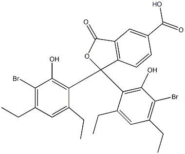 1,1-Bis(5-bromo-2,4-diethyl-6-hydroxyphenyl)-1,3-dihydro-3-oxoisobenzofuran-5-carboxylic acid Struktur