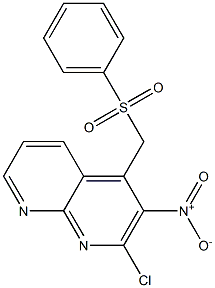 2-Chloro-3-nitro-4-[(phenylsulfonyl)methyl]-1,8-naphthyridine Struktur