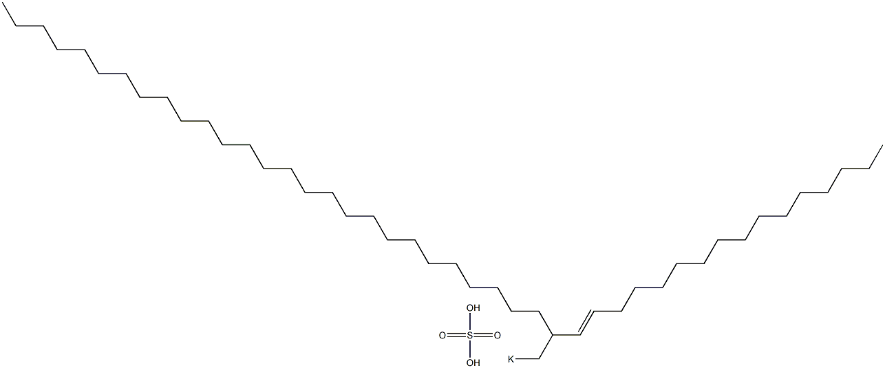 Sulfuric acid 2-(1-hexadecenyl)nonacosyl=potassium ester salt Struktur