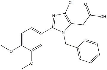 1-Benzyl-4-chloro-2-(3,4-dimethoxyphenyl)-1H-imidazole-5-acetic acid Struktur