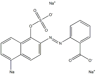 2-(1-Hydroxy-5-sodiosulfo-2-naphtylazo)benzenecarboxylic acid sodium salt Struktur