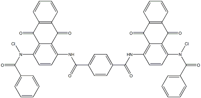 N,N'-Bis[4-(chlorobenzoylamino)-1-anthraquinonyl]terephthalic amide Struktur