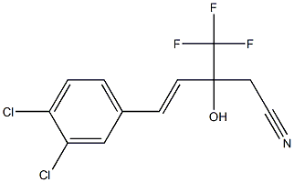 (E)-5-(3,4-Dichlorophenyl)-3-hydroxy-3-trifluoromethyl-4-pentenonitrile Struktur