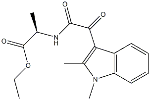 N-[(1-Methyl-2-methyl-1H-indol-3-yl)carbonylcarbonyl]-D-alanine ethyl ester Struktur