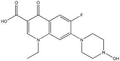 1-Ethyl-6-fluoro-1,4-dihydro-7-(4-hydroxy-1-piperazinyl)-4-oxoquinoline-3-carboxylic acid Struktur