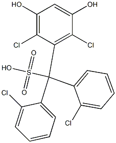 (2,6-Dichloro-3,5-dihydroxyphenyl)bis(2-chlorophenyl)methanesulfonic acid Struktur