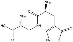 (R)-3-[[(S)-2-Amino-3-[(2,5-dihydro-5-oxoisoxazol)-4-yl]propanoyl]amino]-2-aminopropanoic acid Struktur