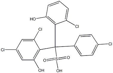 (4-Chlorophenyl)(2-chloro-6-hydroxyphenyl)(2,4-dichloro-6-hydroxyphenyl)methanesulfonic acid Struktur