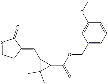 3-[[(3E)-2-Oxothiolan-3-ylidene]methyl]-2,2-dimethylcyclopropanecarboxylic acid 3-methoxybenzyl ester Struktur