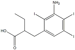 2-Ethyl-3-(3-amino-2,4,5-triiodophenyl)propionic acid Struktur