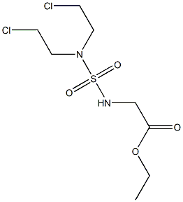 N-[N,N-Bis(2-chloroethyl)sulfamoyl]glycine ethyl ester Struktur