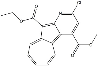 2-Chloroazuleno[2,1-b]pyridine-4,10-dicarboxylic acid 4-methyl 10-ethyl ester Struktur