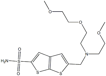 5-[[N-(2-Methoxyethyl)-N-[2-(2-methoxyethoxy)ethyl]amino]methyl]thieno[2,3-b]thiophene-2-sulfonamide Struktur