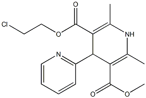 4-(Pyridin-2-yl)-1,4-dihydro-2,6-dimethylpyridine-3,5-dicarboxylic acid 3-methyl 5-(2-chloroethyl) ester Struktur