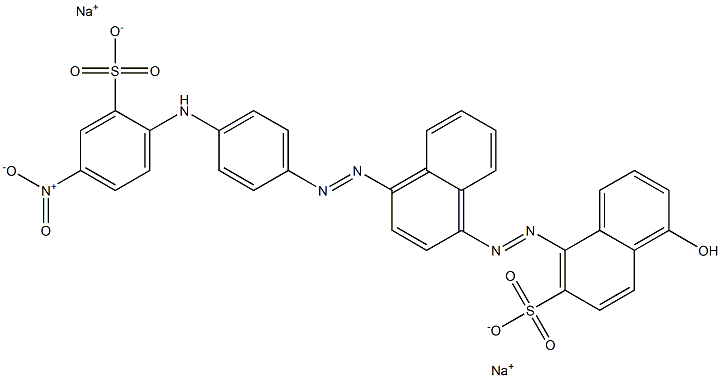 4-[[4-[[4-[(4-Nitro-2-sulfophenyl)amino]phenyl]azo]-1-naphtyl]azo]-8-hydroxy-3-naphthalenesulfonic acid disodium salt Struktur