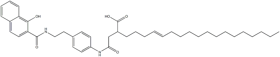 1-Hydroxy-N-[2-[4-(3-carboxy-1-oxo-7-henicosenylamino)phenyl]ethyl]-2-naphthamide Struktur