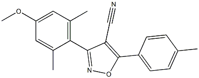 5-(4-Methylphenyl)-3-(2,6-dimethyl-4-methoxyphenyl)-isoxazole-4-carbonitrile Struktur