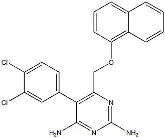 5-(3,4-Dichlorophenyl)-6-(1-naphthalenyloxymethyl)pyrimidine-2,4-diamine Struktur