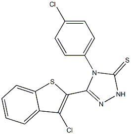 3-(3-Chlorobenzo[b]thiophen-2-yl)-4-(4-chlorophenyl)-1H-1,2,4-triazole-5(4H)-thione Struktur