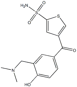 4-[4-Hydroxy-3-(dimethylaminomethyl)benzoyl]thiophene-2-sulfonamide Struktur