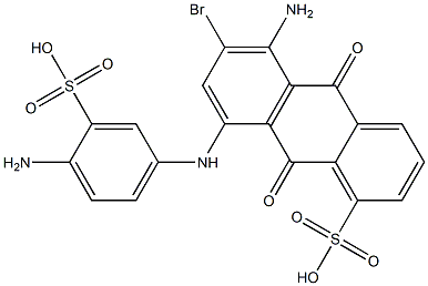 5-Amino-8-(4-amino-3-sulfoanilino)-6-bromo-9,10-dihydro-9,10-dioxoanthracene-1-sulfonic acid Struktur