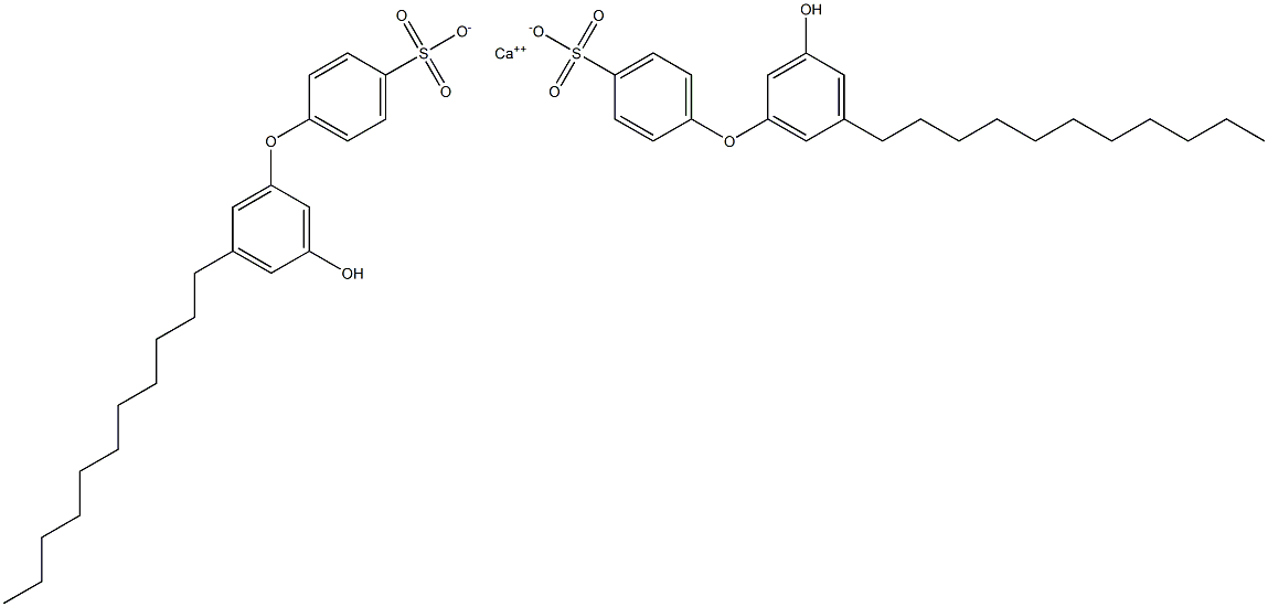 Bis(3'-hydroxy-5'-undecyl[oxybisbenzene]-4-sulfonic acid)calcium salt Struktur