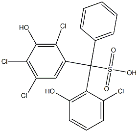 (2-Chloro-6-hydroxyphenyl)(2,4,5-trichloro-3-hydroxyphenyl)phenylmethanesulfonic acid Struktur