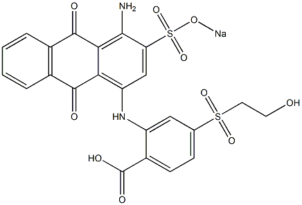 2-[(4-Amino-3-sodiooxysulfonyl-1-anthraquinonyl)amino]-4-(2-hydroxyethylsulfonyl)benzoic acid Struktur