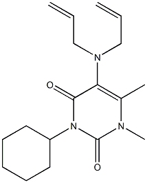 3-Cyclohexyl-5-(diallylamino)-1,6-dimethyluracil Struktur