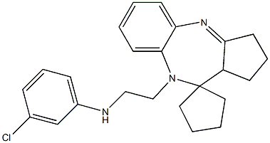 9-[2-(3-Chloroanilino)ethyl]-1,2,3,9,10,10a-hexahydrospiro[benzo[b]cyclopenta[e][1,4]diazepine-10,1'-cyclopentane] Struktur