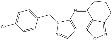 4,5-Dihydro-7-(4-chlorobenzyl)-7H-1-oxa-2,6,7,8-tetraaza-3H-cyclopent[d]acenaphthylene Struktur