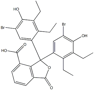 1,1-Bis(5-bromo-2,3-diethyl-4-hydroxyphenyl)-1,3-dihydro-3-oxoisobenzofuran-7-carboxylic acid Struktur