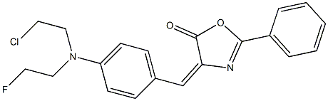 4-[p-[(2-Chloroethyl)(2-fluoroethyl)amino]benzylidene]-2-phenyl-2-oxazolin-5-one Struktur