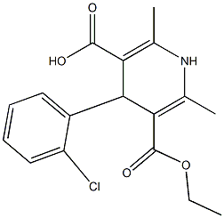 1,4-Dihydro-2,6-dimethyl-4-(2-chlorophenyl)pyridine-3,5-dicarboxylic acid 3-ethyl ester Struktur