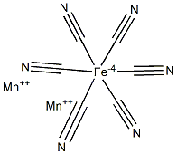 Manganese(II) hexacyanoferrate(II) Struktur