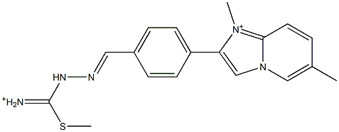 1,6-Dimethyl-2-[4-[2-[iminio(methylthio)methyl]hydrazonomethyl]phenyl]imidazo[1,2-a]pyridin-1-ium Struktur