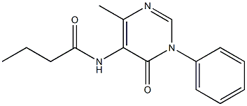 5-Butyrylamino-6-methyl-3-phenylpyrimidin-4(3H)-one Struktur