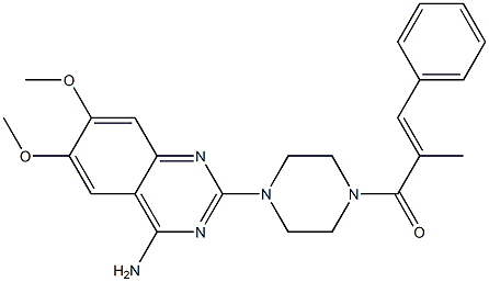 4-Amino-2-[4-[2-methyl-3-phenylpropenoyl]-1-piperazinyl]-6,7-dimethoxyquinazoline Struktur