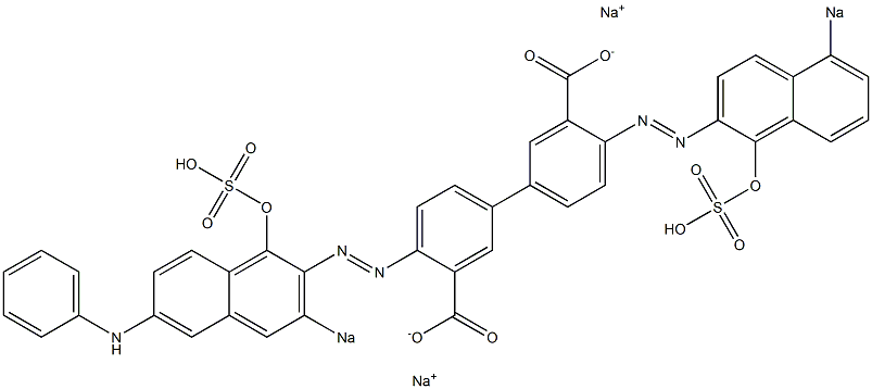 4-[(1-Hydroxy-5-sodiosulfo-2-naphthalenyl)azo]-4'-[(1-hydroxy-6-phenylamino-3-sodiosulfo-2-naphthalenyl)azo]-1,1'-biphenyl-3,3'-dicarboxylic acid disodium salt Struktur