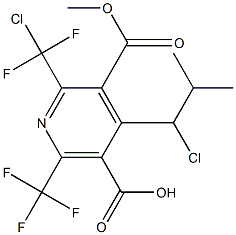 6-(Trifluoromethyl)-2-(chlorodifluoromethyl)-4-(1-chloro-2-methylpropyl)pyridine-3,5-di(carboxylic acid methyl) ester Struktur