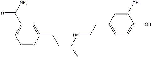 3-[(R)-3-[[2-(3,4-Dihydroxyphenyl)ethyl]amino]butyl]benzamide Struktur