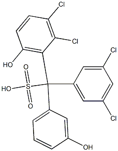 (3,5-Dichlorophenyl)(2,3-dichloro-6-hydroxyphenyl)(3-hydroxyphenyl)methanesulfonic acid Struktur